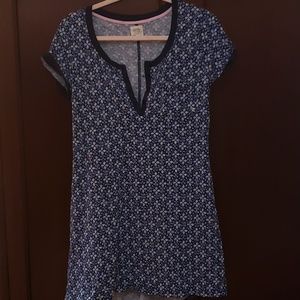 BOHO Lucky Brand blue dress white pattern SOFT